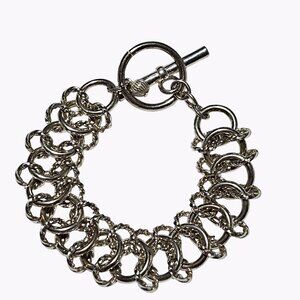 Silver Tone Centipede Chainmail Chain Bracelet Statement Fashion Jewelry Women